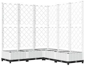 fehér polipropilén rácsos kerti ültetőláda 120 x 120 x 121,5 cm