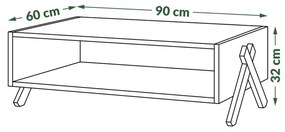 Mazzoni VIK S-90 Artisan Tölgy - MODERN DOHÁNYZÓASZTAL NAPPALIBA/SZOBÁBA