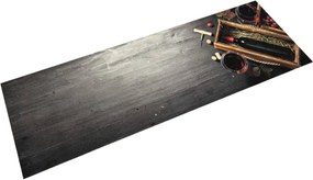 vidaXL mosható boros üveg mintás bársony konyhai szőnyeg 45x150 cm
