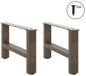 2 db natúr acél dohányzóasztal láb 50 x (30-31) cm acél
