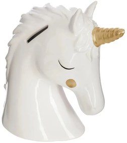 Pénzgyűjtő GOLDEN UNICORN 15,5 cm, fehér