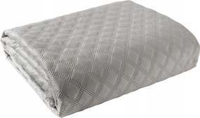 Dekoratív ágytakaró Velvi 170x210 steppelt geometrikus mintás hűvös szürke