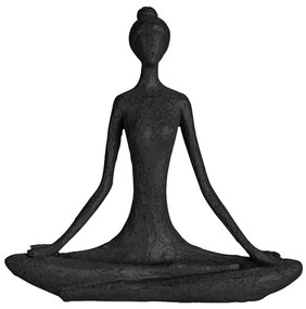 Yoga Lady dekoráció fekete, 18,5 x 19 x 5 cm, polystone