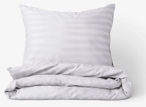 Goldea damaszt ágyneműhuzat - világosszürke csíkos 240 x 220 és 2db 70 x 90 cm