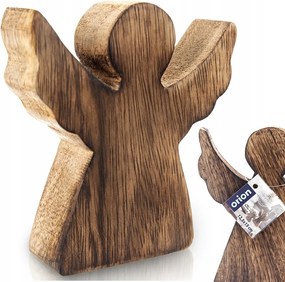 Fa angyal figura angyal dekoratív álló figura 15 cm