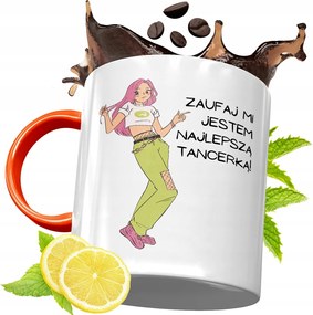 Narancssárga Bögre Táncosnőnek Ajándék fényképes nyomattal