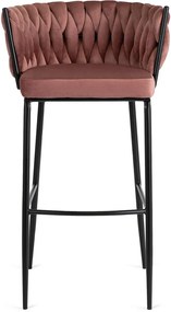 Elegáns Bárszék Rózsaszín Bársony Kárpittal. FLORES