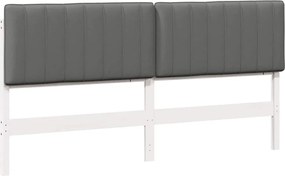 vidaXL Kárpitozott fejtámla fejtámlával Fehér és világosszürke 180 cm