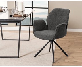 Sötétszürke kárpitozott étkezőfotel Aura – Actona