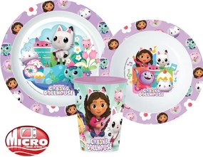 Gabi babaháza Kitty Magic étkészlet, micro műanyag szett, pohárral 260 ml
