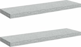 vidaXL 2 db betonszürke MDF lebegő fali polc 80 x 23,5 x 3,8 cm