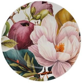 Magnólia virágos porcelán desszertes tányér készlet - 2 darabos díszdobozban