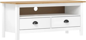 vidaXL Hill fehér tömör fenyőfa TV-szekrény 110 x 40 x 47 cm