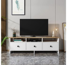 TV asztal/szekrény Ottawa (fehér + zafír tölgy). 1088863