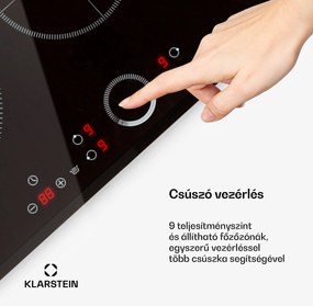 Klarstein Delicatessa 80, beépített főzőlap, 7400 W, 3 zóna, üvegkerámia