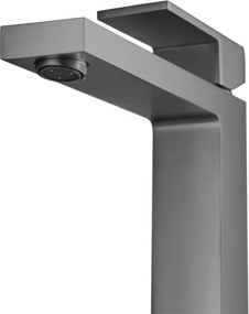 AREZZO design CUBEFIELD magasított mosdócsaptelep, gun metal