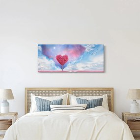 Kép - Rózsaszín szív fa (120x50 cm)