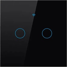 Érintőkapcsoló WiFi fénykapcsoló Fekete Dupla