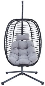 Autronic Függőszék, fém, polirattan, szürke, AZ-V1289 SzÜRKE