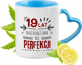 Születésnap 19 19-es Kék Bögre Szív Alakú Füllel Ajándék