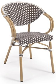 Barna fém-műanyag kerti szék Marilyn – Kave Home