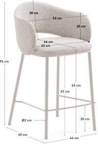 Elefántcsont színű bárszék (ülésmagasság 65 cm) Maina – Kave Home