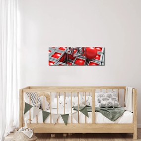 Kép - 3D fémes absztrakció (órával) (90x30 cm)