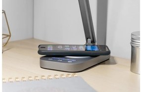 Lámpa Asztali BRESSI 8W, 450lm, AC220-240V, 3-CCT, Wireless töltő, USB, PF>0,5, RA>80, szürke