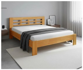 Angela tömör fa franciaágy 180x200 cm világos dió