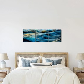 Kép - Hullámok (órával) (90x30 cm)