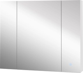 HOMCOM Fürdőszobai Szekrény Tükrével és LED Fényekkel - Állítható Polcokkal és USB Csatlakozóval - Modern Fürdőszobai Bútor 90x15x75 cm Fehér | Aosom