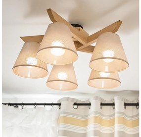 Brilagi - LED  Felületre szerelhető csillár  ANTHONY 5xE14/40W/230V tölgy/bézs