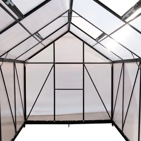 Furnigo Kerti üvegház 380x190x195 cm + alap - fekete