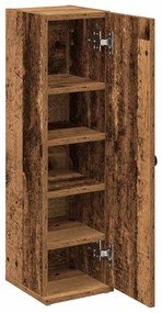 antik fa színű fürdőszobaszekrény tekercstartóval 20,5x22x72 cm