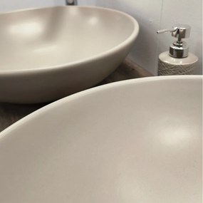 CeraStyle ZERO - PULTRA ültethető - Top Counter - porcelán mosdó - O - MATT BÉZS - Ø 46 cm