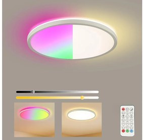 Brilagi - LED RGB fényerőszabályozható világítótest ULTRA SLIM LED/18W/230V átm. 30 cm fehér+távirányító