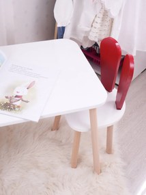 Gyerekasztal székekkel Bunny One Chair Set - Red, White
