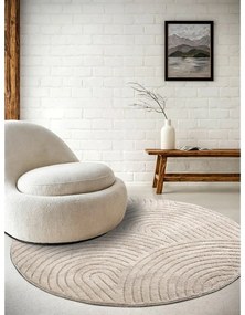 Bézs kerek szőnyeg ø 200 cm Panglao New York Taupe – Elle Decoration