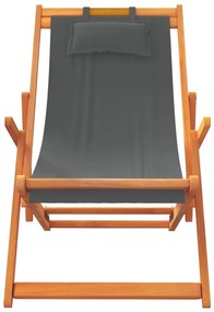 2 db összecsukható szürke szövet strandszék