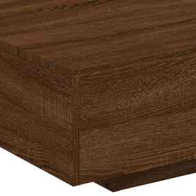 barna tölgyszínű dohányzóasztal LED-lámpákkal 85 x 55 x 31 cm