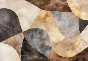 Vinyl Tapéta Flizelin Absztrakt Art Deco Bézs Arany Loft 416x254