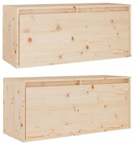 2 db tömör fenyőfa faliszekrény 80 x 30 x 35 cm