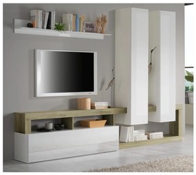 LENOR nappali szekrénysor fehér/barna