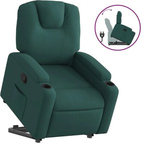 vidaXL sötétzöld szövet felállást segítő dönthető fotel