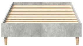 betonszürke szerelt fa ágykeret matrac nélkül 90 x 190 cm