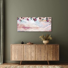 Rózsaszín virágokképe rózsaszín márvánnyal (120x50 cm)
