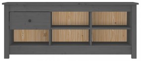 szürke tömör fenyőfa cipősszekrény 110 x 38 x 45,5 cm