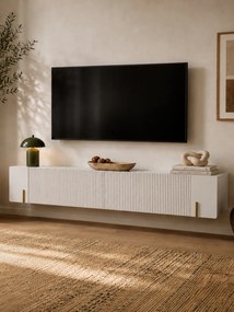 Malmi fali TV szekrény 200 cm - kasmír / crema bianca / arany