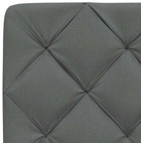 sötétszürke szövet ágy matraccal 100x200 cm