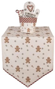 Karácsonyi pamut kenyérkosár 15x16 cm Classic Gingerbread Magic mézeskalácsos